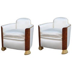 Antique Fine and Stylish Pair of French Art Deco  Armchairs
