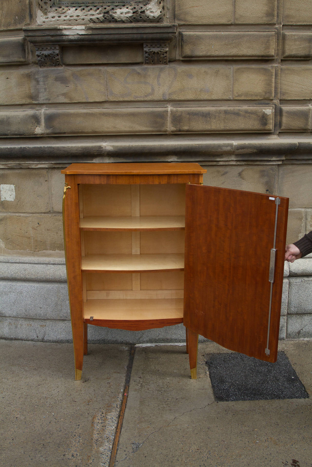 Mid-20th Century Beautiful Mahogany Cabinet by Jules Leleu For Sale