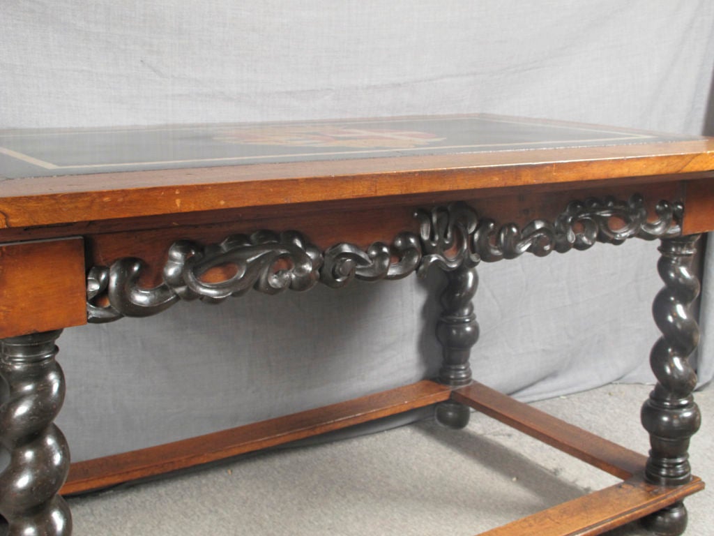 18th Century and Earlier Baroque Armorial Hall Table For Sale