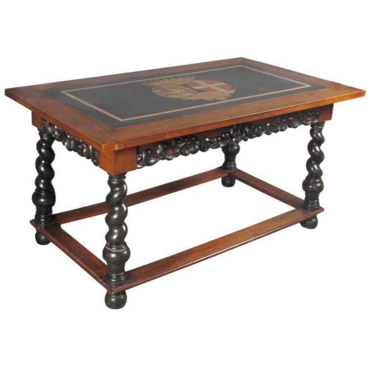 Baroque Armorial Hall Table For Sale