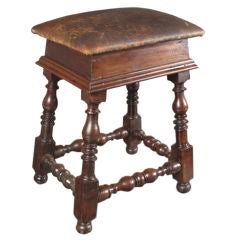 Antique Italian Eighteenth Century Walnut Stool