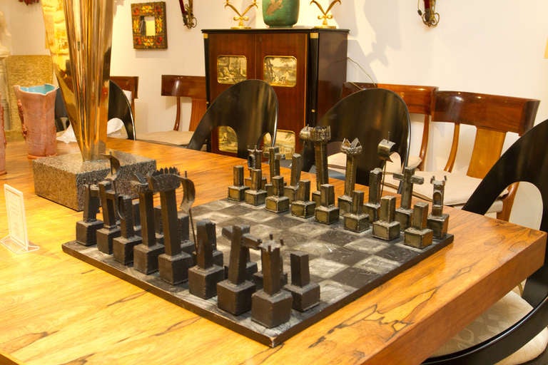 brutalist chess set
