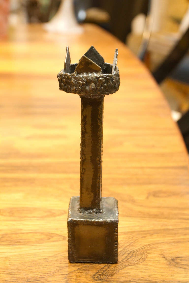 Rare Brutalist Welded Steel Chess Set by Paul Evans 1