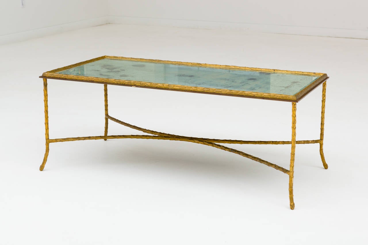 Elegant Gilt Bronze Coffee Table by Maison Bagues In Good Condition In Montreal, QC