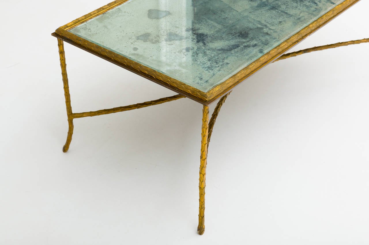 Art Deco Elegant Gilt Bronze Coffee Table by Maison Bagues