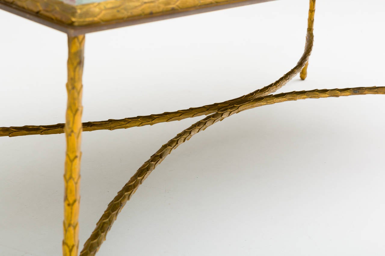 Elegant Gilt Bronze Coffee Table by Maison Bagues 2
