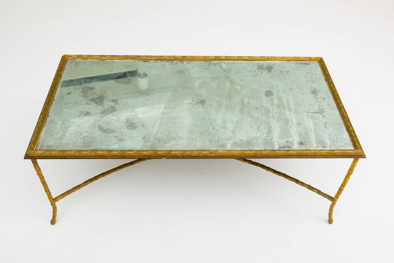 Mid-20th Century Elegant Gilt Bronze Coffee Table by Maison Bagues