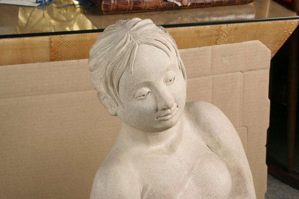 Ceramic Sculpture of a Woman Dressing