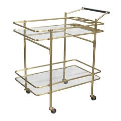 French Brass Trolley-Serving Table