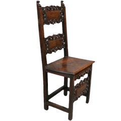 17th Century Italian Walnut Side Chair