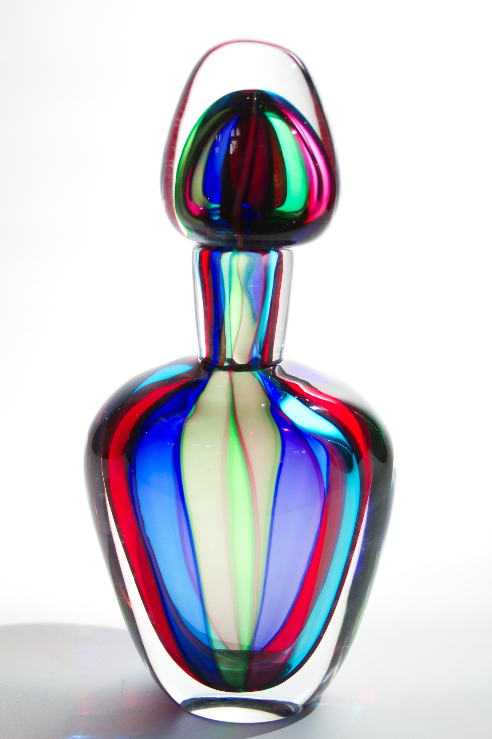 Fine Murano Glass Bottle in the Manner of Fluvio Bianconi