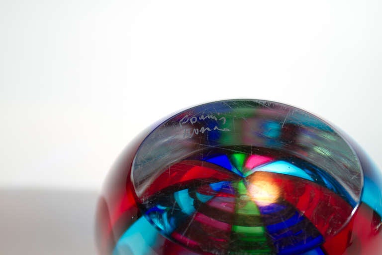 Fine Murano Glass Bottle in the Manner of Fluvio Bianconi 1