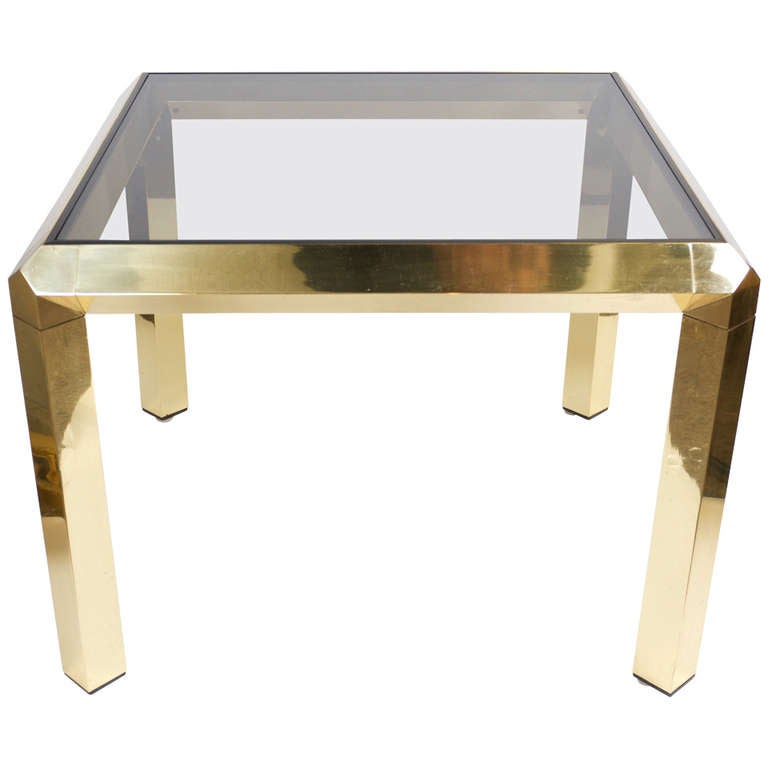 Italian Polished Brass Coffee Table For Sale at 1stDibs