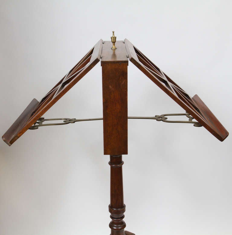 Beautiful Regency Period  Mahogany Duet Sheet Music Stand 2