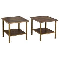 Pair of Acid Etched Side Tables by Philip and Kelvin LaVerne