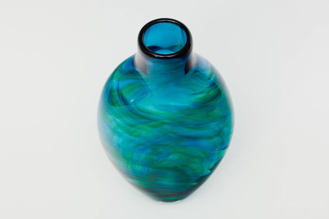 Beautiful Blown Glass, Bottle Shape Vase In Excellent Condition In Montreal, QC