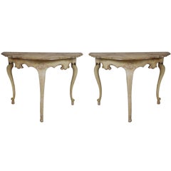 Paire de consoles italiennes de style rococo