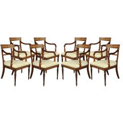 Set of Eight Regency Mahogany Armchairs