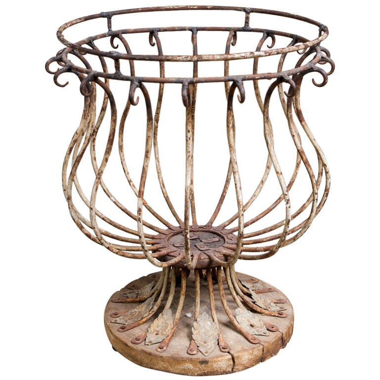 French Wire Urn Form Planter For Sale at 1stdibs