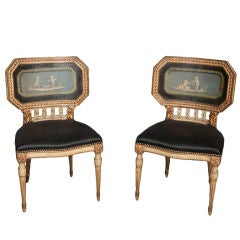 Pair of Italian Neoclassical Style Chairs