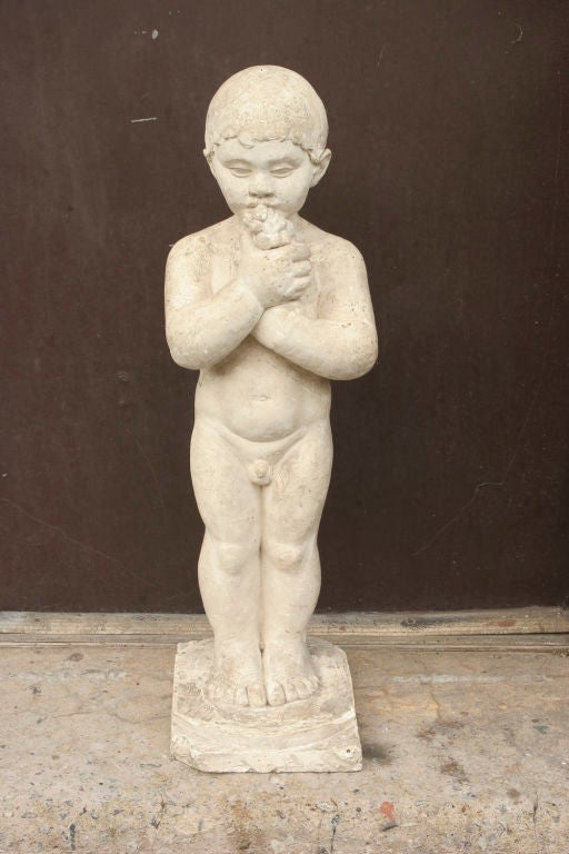 Claude Fraisse, ‘Enfant a la grappe de raisin.’ Plaster sculpture, France.
