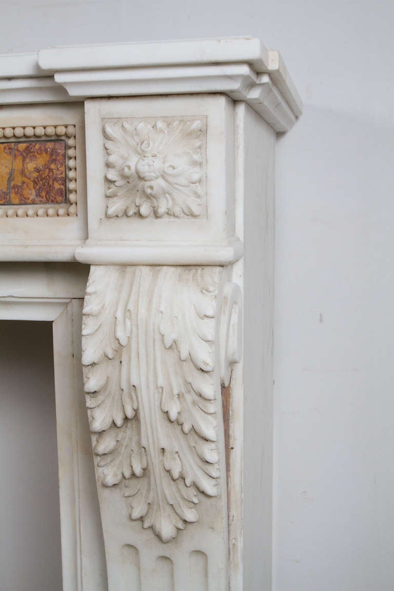 French Statuary Marble Mantel For Sale