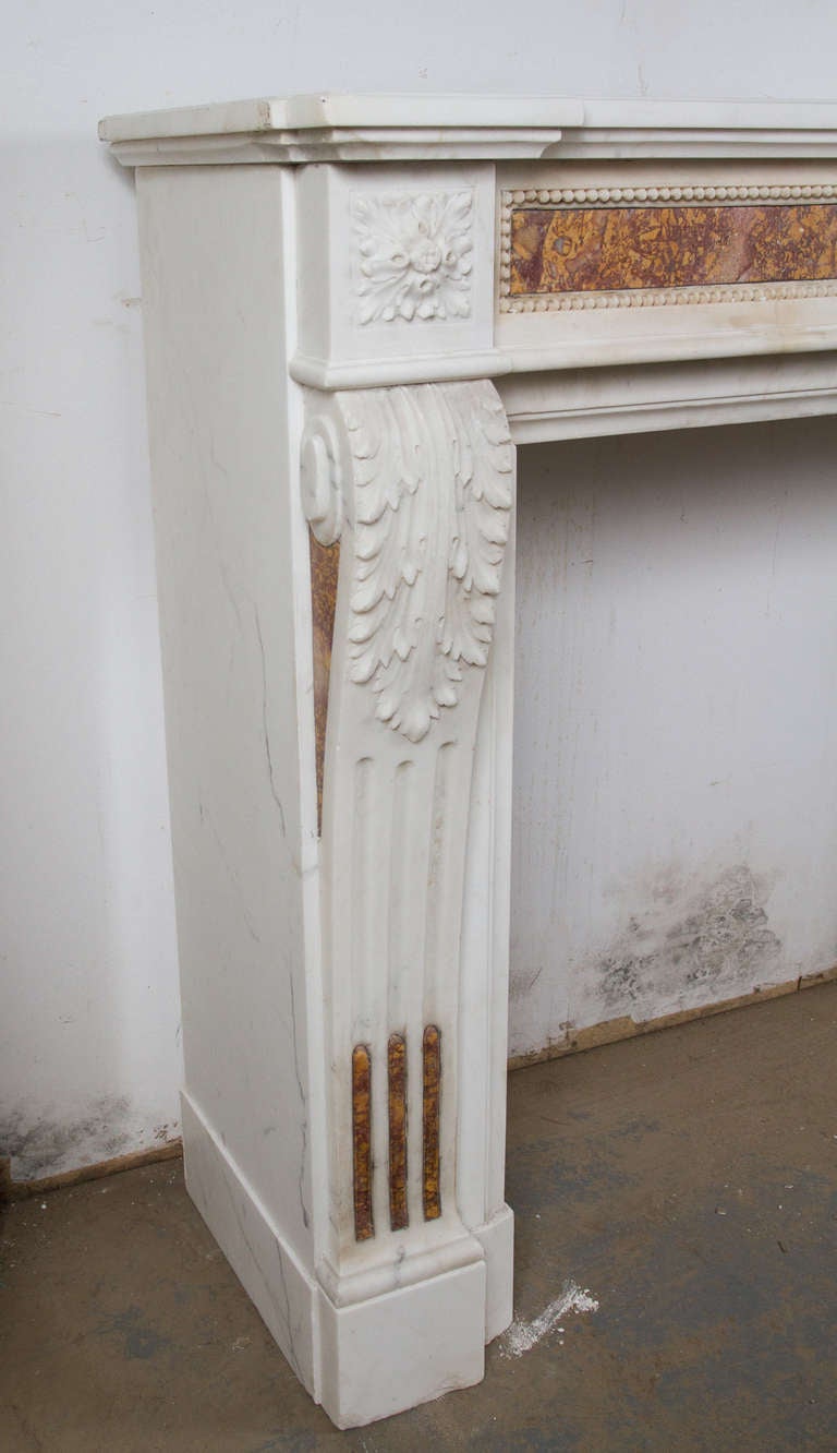 19th Century Statuary Marble Mantel For Sale