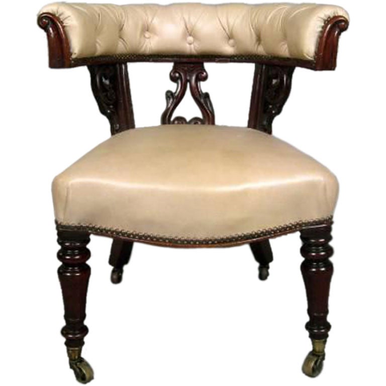 English Leather Desk Chair