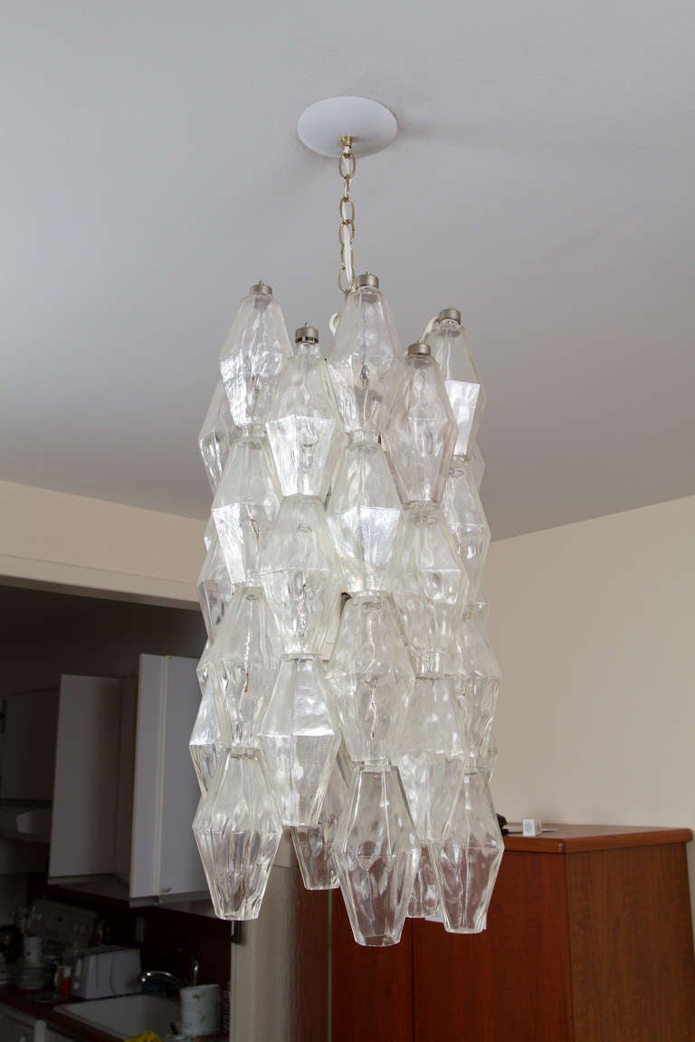 Mid-Century Modern Murano  Poliedri Chandelier by Carlo Scarpa for Venini For Sale