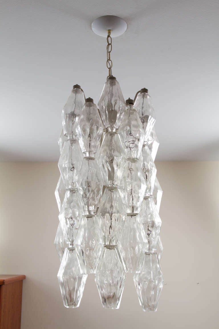 Mid-20th Century Murano  Poliedri Chandelier by Carlo Scarpa for Venini For Sale