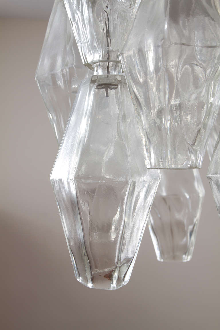 Murano  Poliedri-Kronleuchter von Carlo Scarpa für Venini (Geblasenes Glas) im Angebot