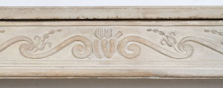 French Louis XVI Limestone Mantel For Sale