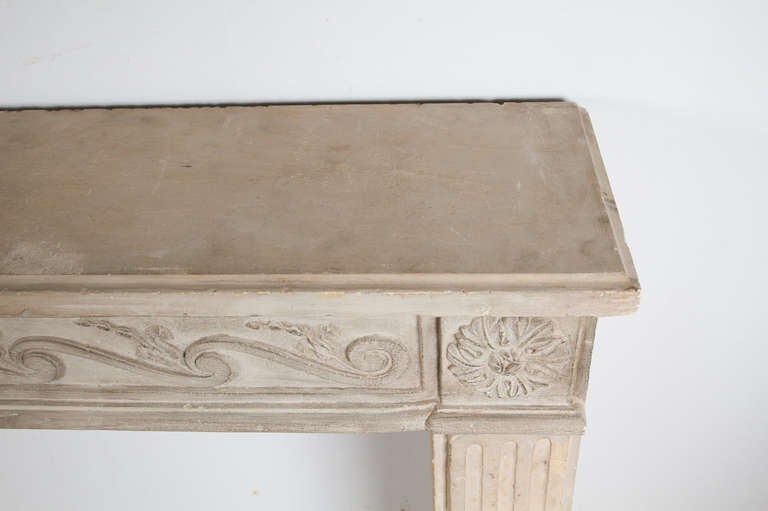 Louis XVI Limestone Mantel For Sale 3