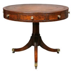 Regency Style Mahogany Drum Table