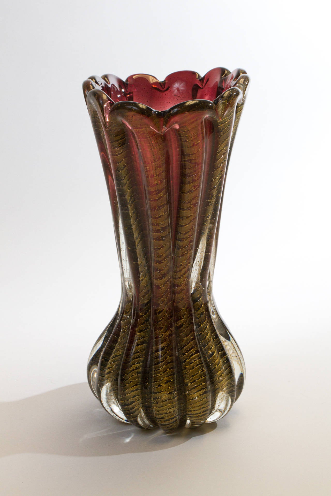 Italian Beautiful Glass Vase by Barovier e Toso.