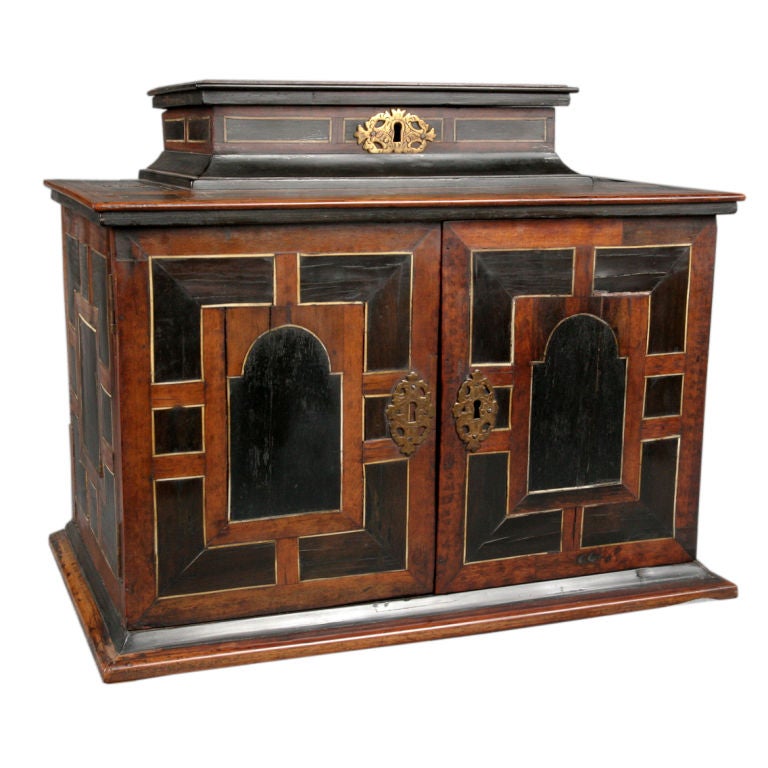 Beautiful 18th Century  Small Walnut Marquetry Inlaid  Cabinet