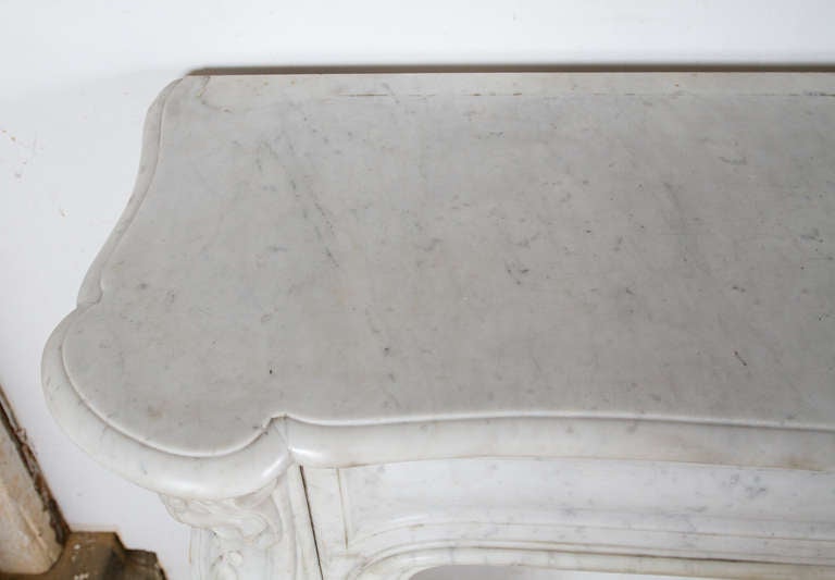 Louis XV - XVI Transitional Style Marble Mantel For Sale at 1stDibs