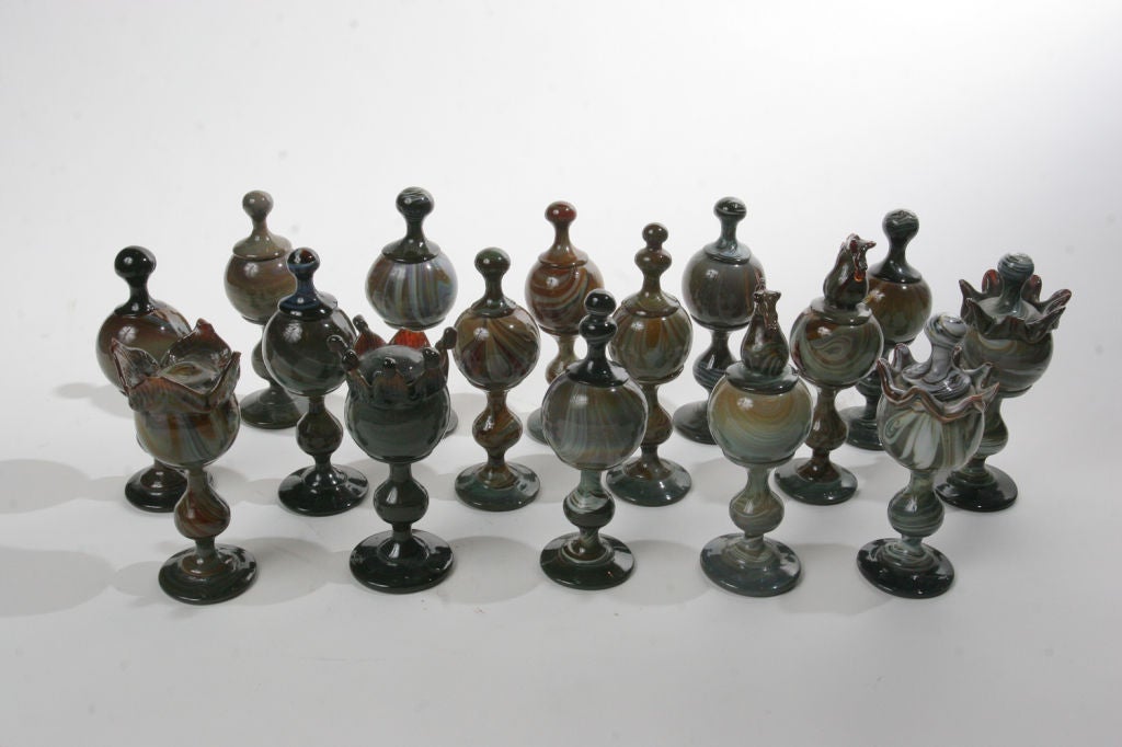 Spanish Art Glass Chess Set