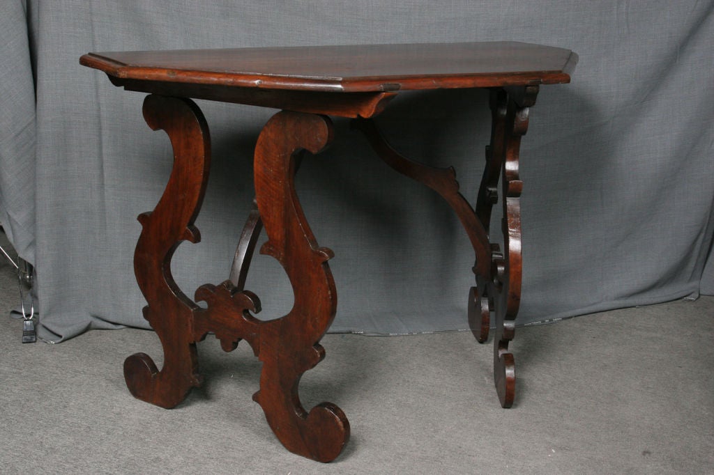 Eighteenth century Baroque walnut Tuscan console table.