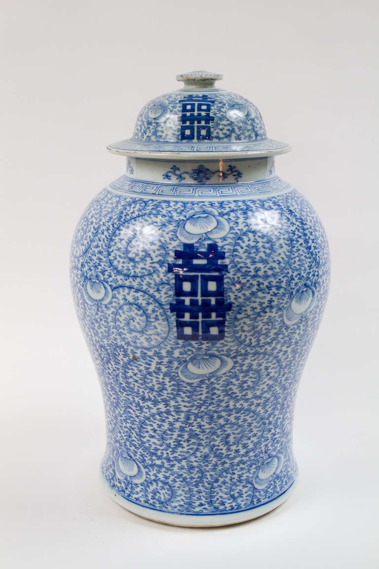 Pair of Qing Dynasty blue and white ginger jars.