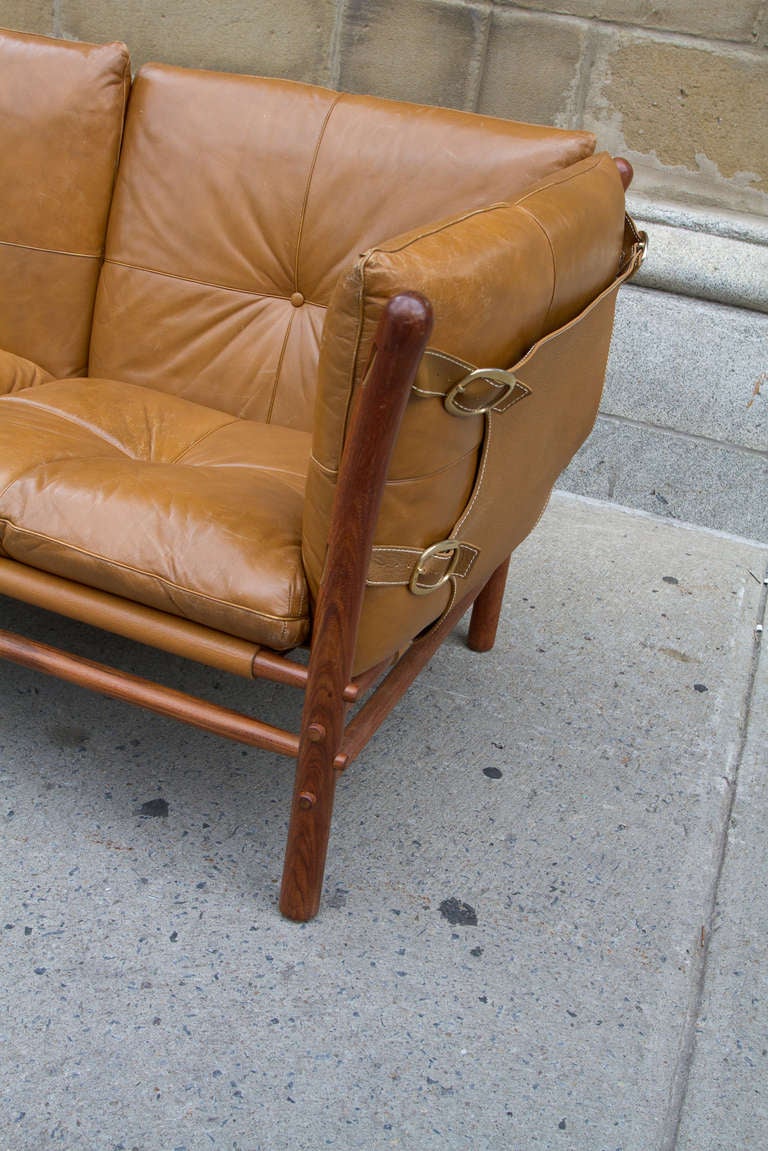 Mid-20th Century Leather Upholstered Sofa by Arne Norell