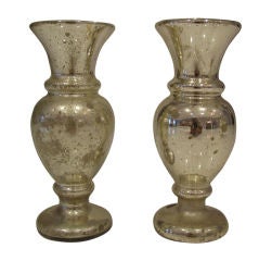 Antique Pair of Mercury Glass Vases