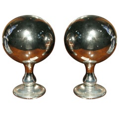 Pair of Antique Mercury Glass Globes