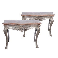 Pair of 18th Century Italian Rococo Console Tables