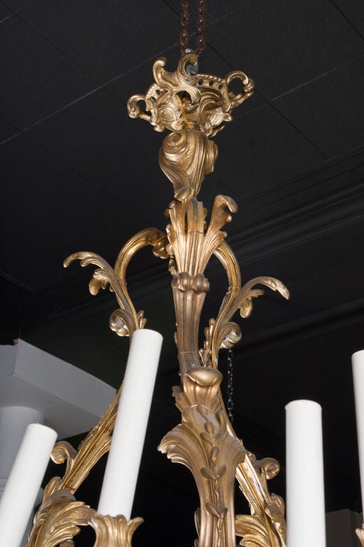 French Belle Epoque Gilt Bronze Chandelier