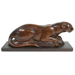 Beautifully Carved Panther Statue