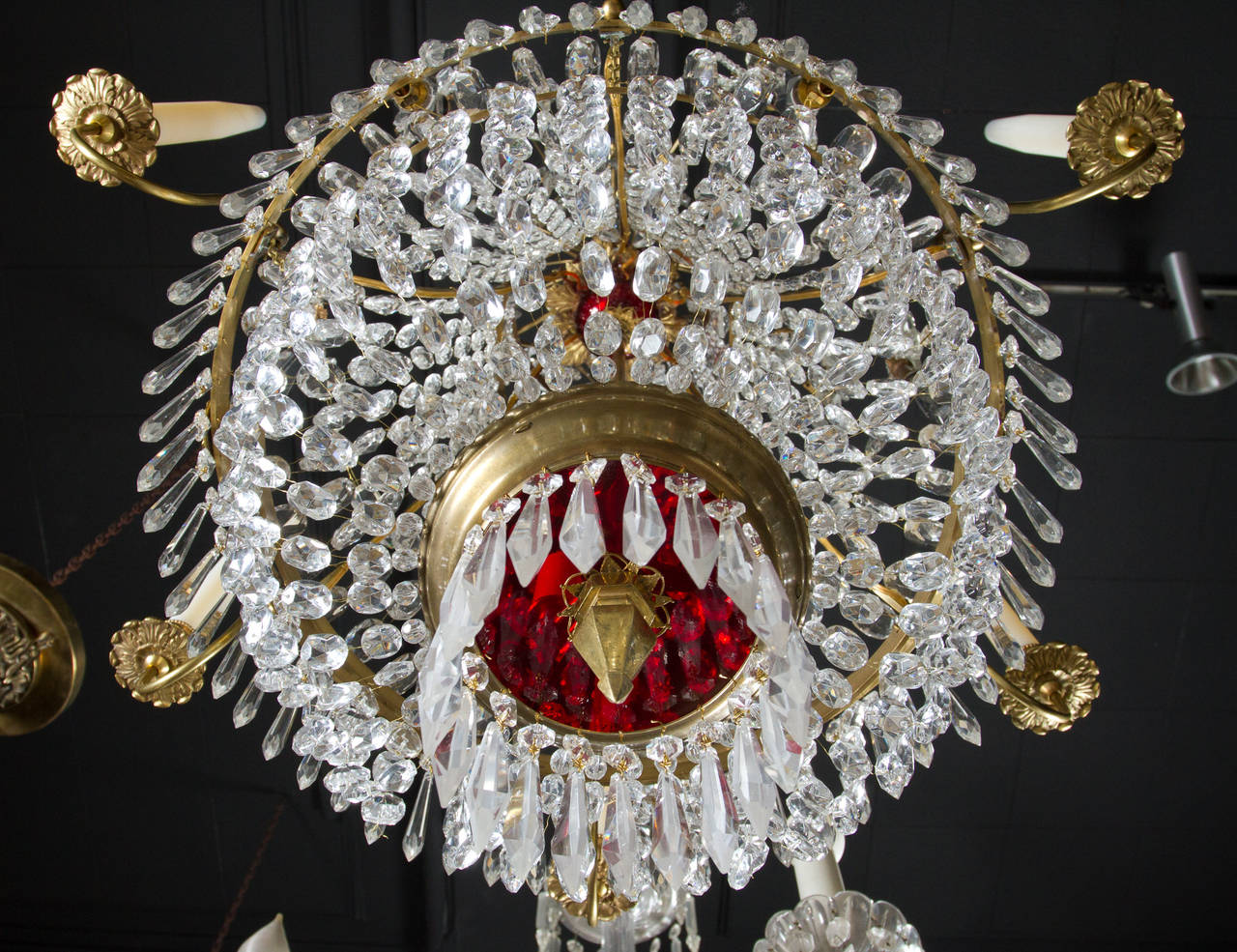 Ottone Lampadario neoclassico in stile russo in vendita