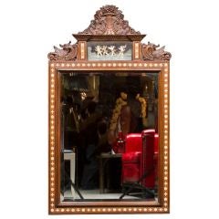 Walnut Renaissance Style Inlaid Mirror 3