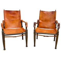 Rare Pair of Wilhelm Kienzle Safari Chairs