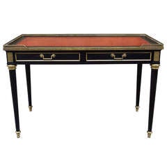 Black Lacquered Louis XVI Style Desk in the Manner of Jansen